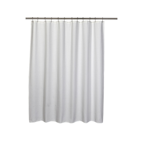 MODA AT HOME ENTERPRISES LTD 205804 Quaker Waffle Shower Curtain, White Poly/Cotton, 71 x 71 In.