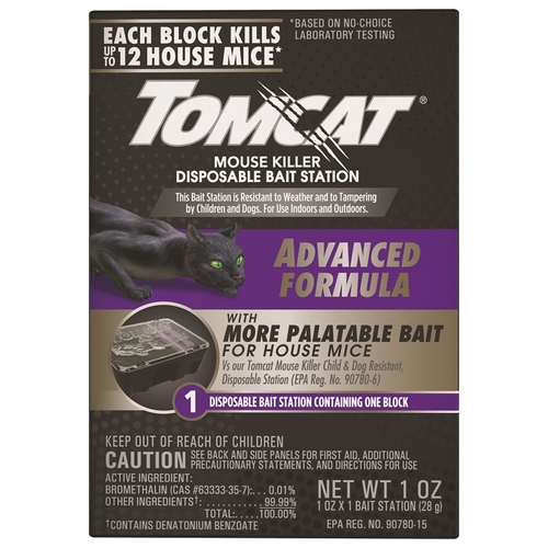 Tomcat 3730305 0373805 Mouse Killer Disposable Bait Station, 12 Mice Bait, Purple/Violet
