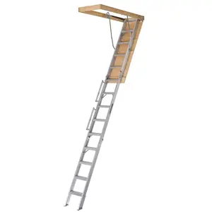 Louisville AL2240LG-R5 Everest Series AL228P Attic Ladder, 10 to 12 ft H Ceiling, 22-1/2 x 63 in Ceiling Opening, 13-Step, 350 lb