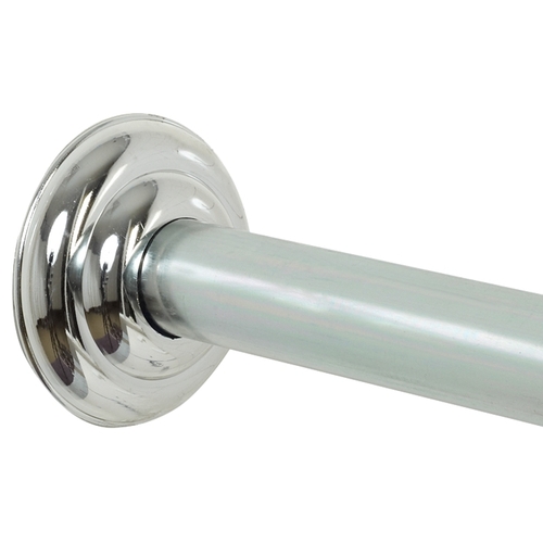 Zenna Home 648SS 653SS/ Shower Rod, 41 to 72 in L Adjustable, Steel, Chrome