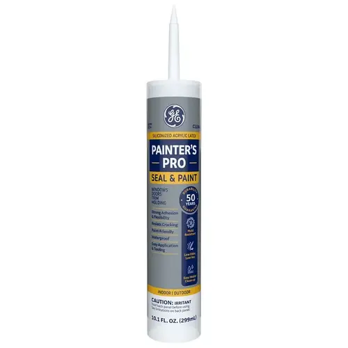 PAINTER'S PRO 2733636 SEAL & PAINT Acrylic Caulk, Clear, -15 to 158 deg F, 10.1 oz Cartrid