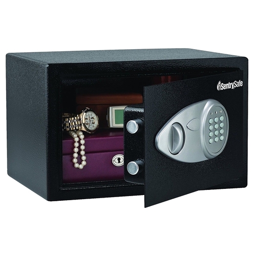 Master Lock X055NAFHRO X055ML Digital Safe, 0.5 cu-ft Capacity, 8.7 in H x 13.8 in W x 10.6 in D Exterior, Steel, Black/Gray