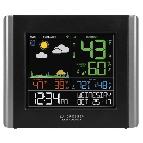 La Crosse V11-TH V10-TH Weather Station, Battery, 32 to 122 deg F Indoor, -40 to 140 deg F Outdoor, LCD Display
