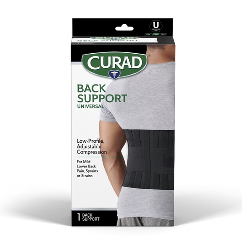 Curad ORT22000/CURORT22 ORT22000D Back Support, One-Size, Fits to Waist Size: 33 to 48 in, Hook and Loop