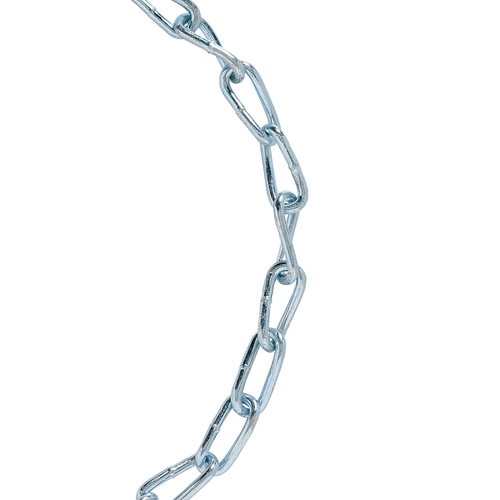 Twist Link Coil Chain, 1/0, 20 ft L, 415 lb Working Load, Low Carbon Steel, Electro Galvanized