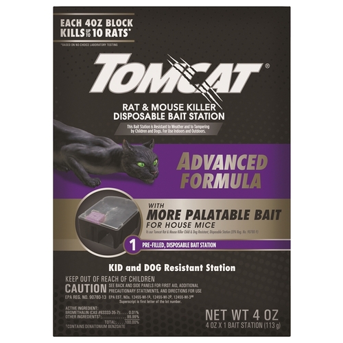 Tomcat 3730505 0373905 Rat and Mouse Killer Disposable Bait Station, 10 Rats Bait, Purple/Violet