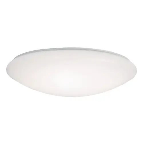 Round Flush Mount Ceiling Light, 120 V, 21.3 W, LED Lamp, 1600 Lumens Lumens, Steel Fixture White