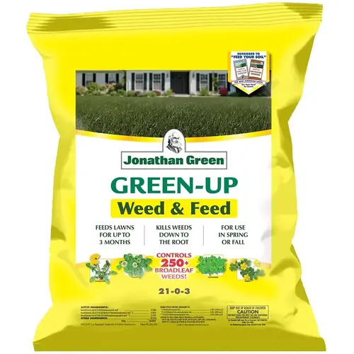 12344 Weed and Feed Lawn Fertilizer, 15 lb Bag, Granular, 21-0-3 N-P-K Ratio