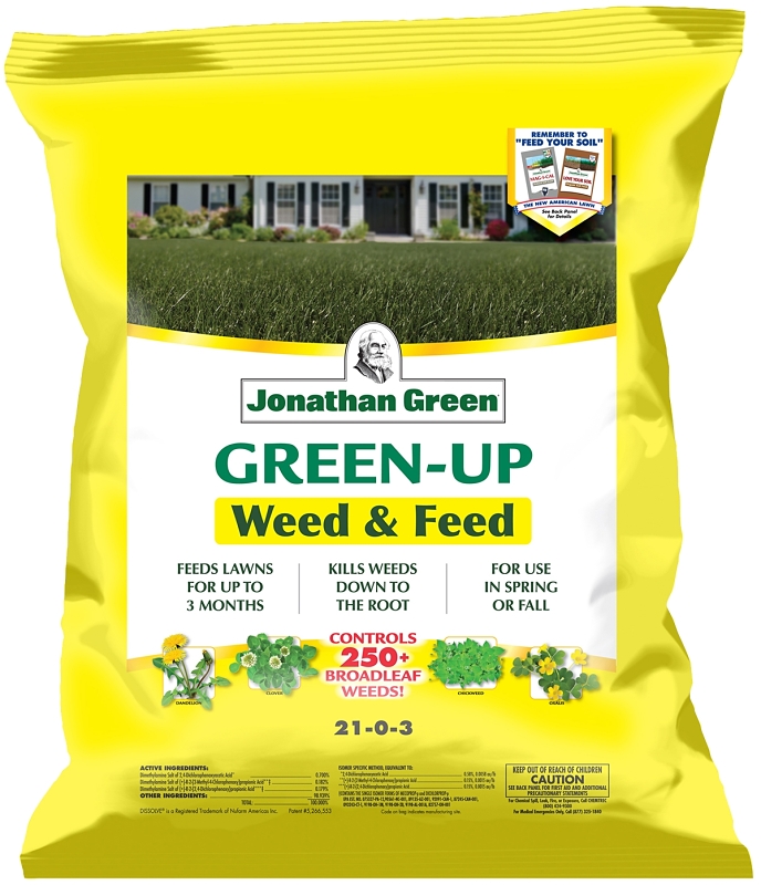 Jonathan Green 16002 12344 Weed and Feed Lawn Fertilizer, 15 lb Bag, Granular, 21-0-3 N-P-K Ratio