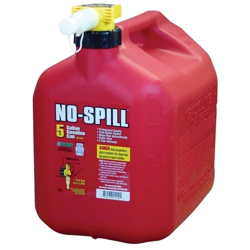 No-Spill 1460 1450 Gas Can, 5 gal Capacity, Plastic, Red