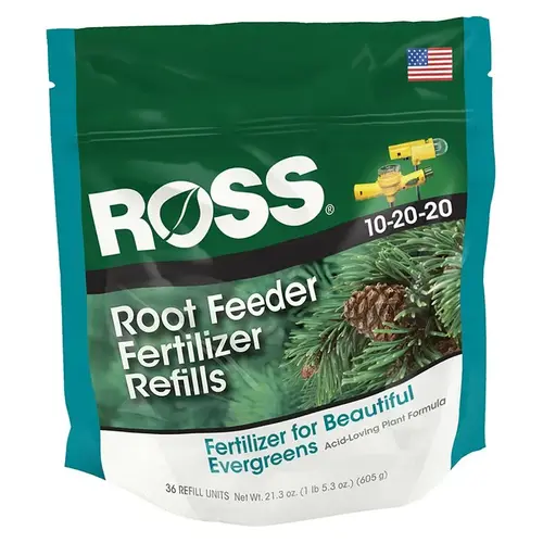 Ross 14266 Root Feeder Fertilizer Refills Acid-Loving Plants 10-20-20 36 ct Gray/Tan