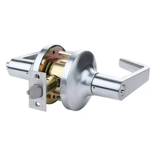 Grade 2 Clutched Communicating Exit Latch Lever, Schlage C Keyway, Satin Chrome