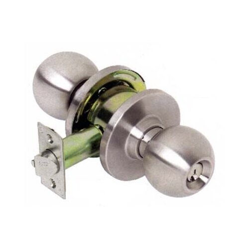 Grade 3 Empire Entry Knob, KW1 Kwy, Adjustable Backset Satin Stainless Steel