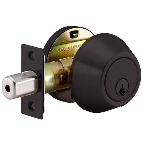 Grade 3 Residential Double Cylinder Tubular Deadbolt, Adjustable Backset, SC1 Keyway, Oil Rubbed Bronze