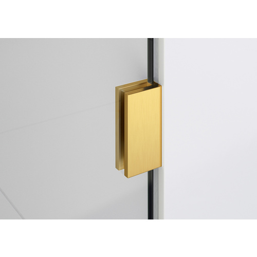 Vela 9.5 in. x 78 in. Fully Frameless Glass Shower Panel - Single Fixed Panel Satin Brass