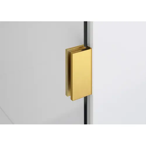 Vela 8 in. x 78 in. Fully Frameless Glass Shower Panel - Single Fixed Panel Satin Brass