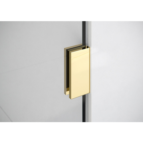 Vela 9 in. x 78 in. Fully Frameless Glass Shower Panel - Single Fixed Panel Polished Brass