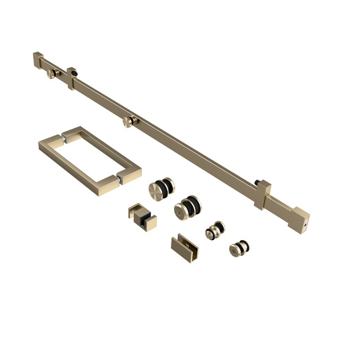 Astro 48" Stainless Steel Square Sliding Shower Door System Glass Not Included Brushed Bronze