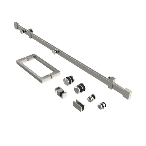 Astro 52" Stainless Steel Square Sliding Shower Door System Glass Not Included Brushed Nickel