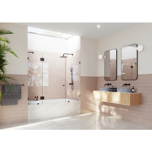 Stellar 58.25" x 70.75" Frameless 3 Panel Inline Bathtub Shower Door Oil Rubbed Bronze