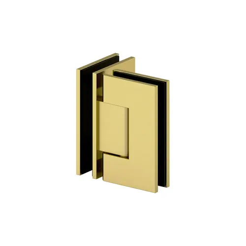 Gamma 90 Degree Glass-to-Glass Hinge Satin Brass