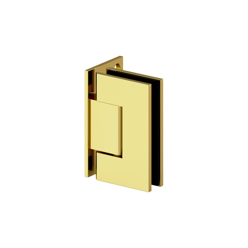 Gamma Wall Mount Offset Back Plate Hinge Polished Brass