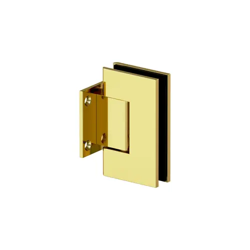 Gamma Wall Mount Short Back Plate Hinge Polished Brass