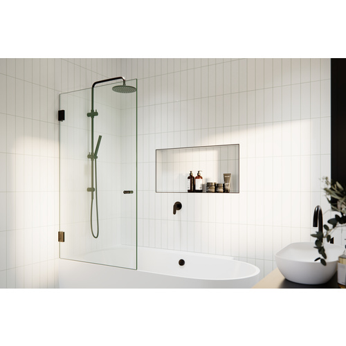 Albedo 31.5 in. x 58 in. Fully Frameless Glass Bathtub Shower Door Oil Rubbed Bronze