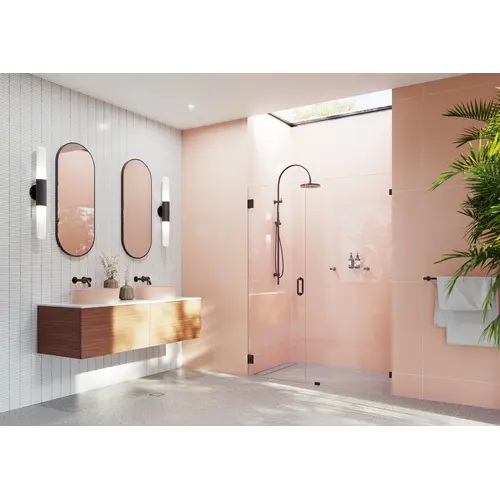 Illume 55.5 in. x 78 in. Wall Hinged Fully Frameless Glass Shower Enclosure Oil Rubbed Bronze