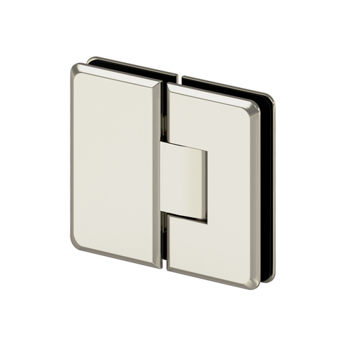 Hydra 180 Degree Glass-to-Glass Hinge Polished Nickel