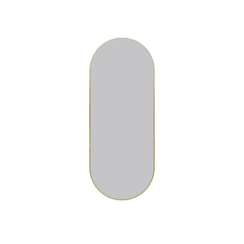 Glass Warehouse SF-PL-16X40-SB Inara 16" x 40" Pill Mirror Satin Brass