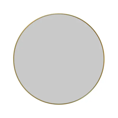 Leia 28 in. Round Mirror Satin Brass