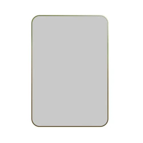 Trinity 22 in. x 32 in. Square Radius Mirror Satin Brass