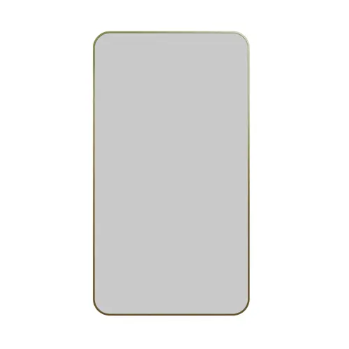 Trinity 22 in. x 40 in. Square Radius Mirror Satin Brass