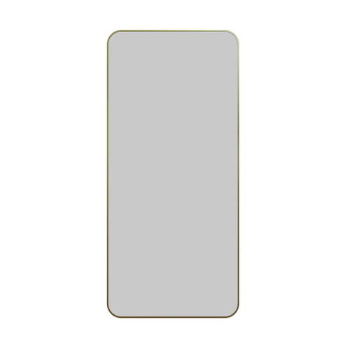 Trinity 22 in. x 48 in. Square Radius Mirror Satin Brass