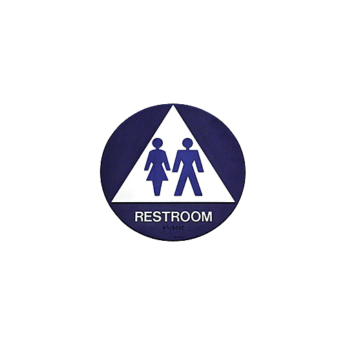 CRL SBH12U Uni-Sex Restroom Sign - 12" Diameter