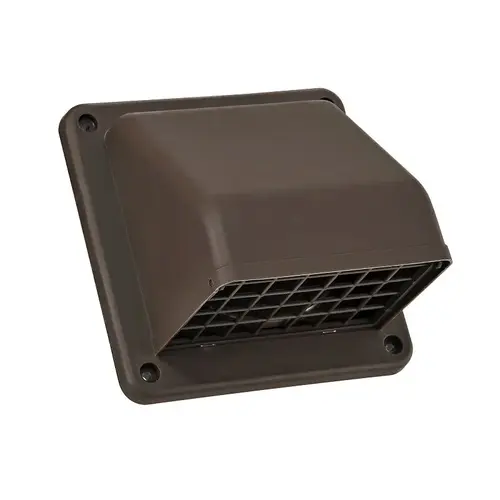 LAMBRO INDUSTRIES 1471B 4 In. Exhaust Wall Hood Vent, Brown Plastic