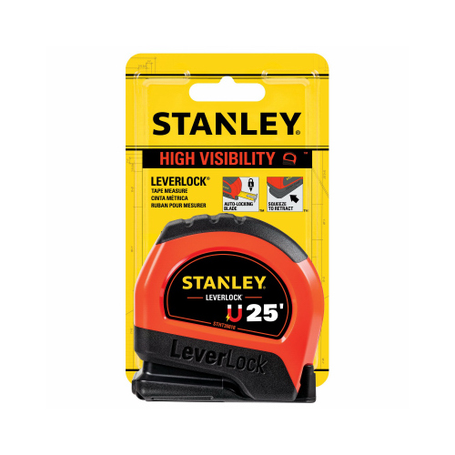 Stanley LeverLock Tape Measure, High Visibility