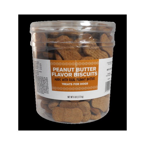 Dog Biscuits, Peanut Butter Flavor, 6 Lb. Jar