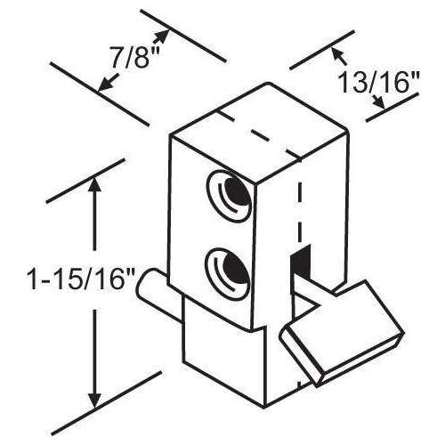 Patio Door Lock White Step Down Type