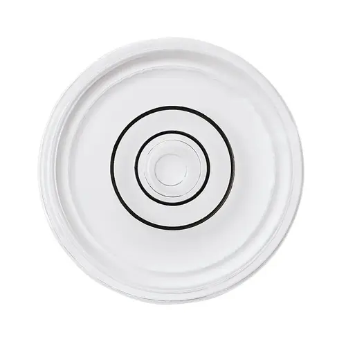 Bull's Eye Series Surface Level, 1-3/8 in Dia, Metal White