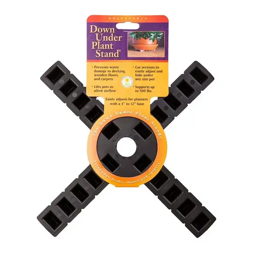 Plant Stand 10410 Planter Trivet 1" H X 12" W X 12" D Plastic Black Black