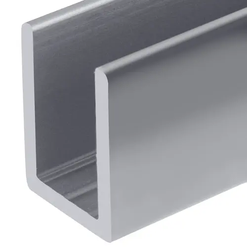 Brite Anodized Frameless Shower Door Aluminum Deep U-Channel for 3/8" Thick Glass -  95" Length - pack of 5