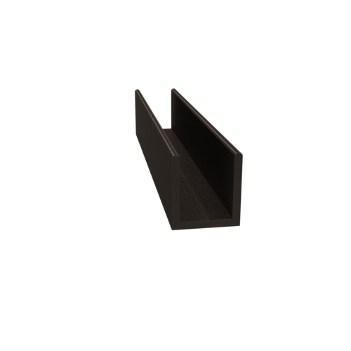 Fixed Panel Deep U-Channel 1/2" Oil Rubbed Bronze -  36" Stock Length