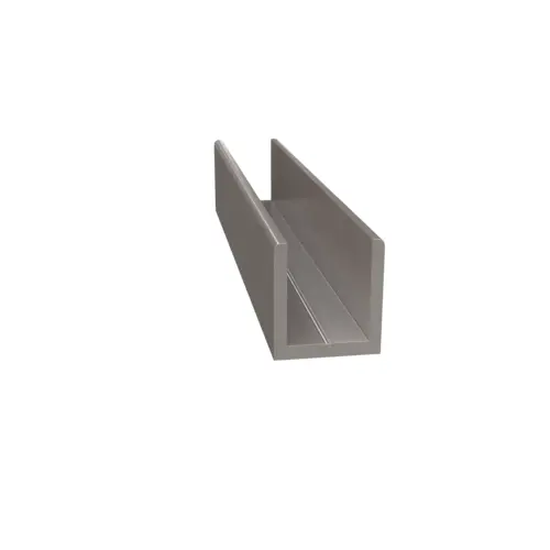 Fixed Panel Deep U-Channel 1/2" Polished Nickel -  4 inch Sample