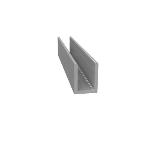 Fixed Panel Deep U-Channel 3/8" Satin Anodized -  72" Stock Length - pack of 10