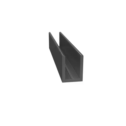 Fixed Panel Deep U-Channel 3/8" Brushed Nickel -  60" Stock Length - pack of 5