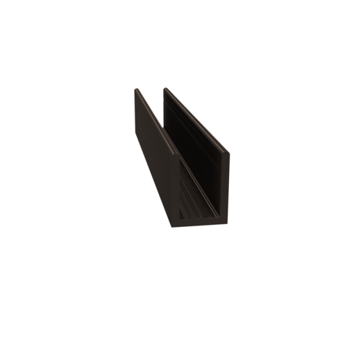 Fixed Panel Deep U-Channel 3/8" Oil Rubbed Bronze - 95" Stock Length