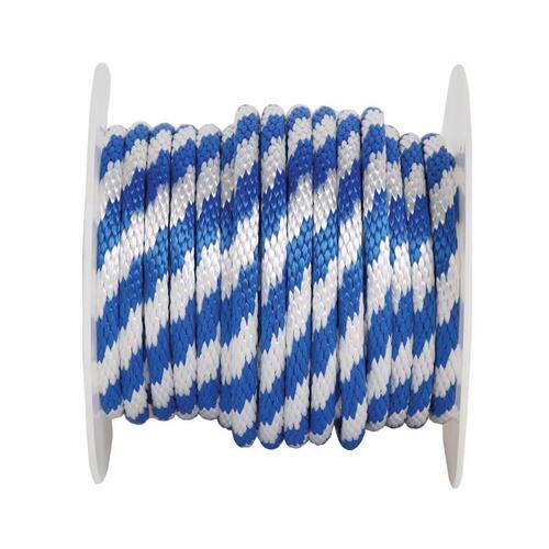 Derby Rope 5/8" D X 140 ft. L Blue/White Solid Braided Polypropylene Blue/White - pack of 140