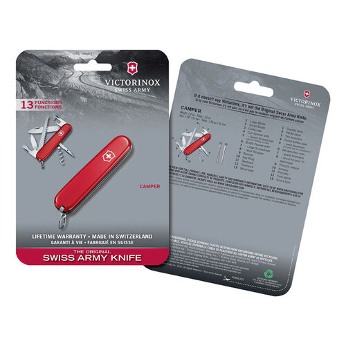 Multi-Function Knife Camper Red 420 HC Stainless Steel 3.5"
